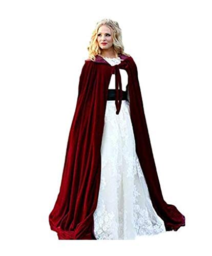 Borgoña Wrap elegante manga con capucha Capa de la boda de invierno...