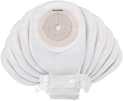 XHIVAR Ostomy Colostomy Supplies 1-Piece Premium Medicals Pouch Ostomy Bag Colostomy Pouch One-Piece System (Box of 10)