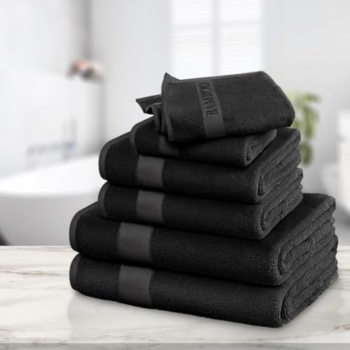 Artistic Fashionista Limited Serviette de bain 100 % coton bambou naturel de qualité hôtelière, super douce, épaisse, absorbante et à séchage rapide en...