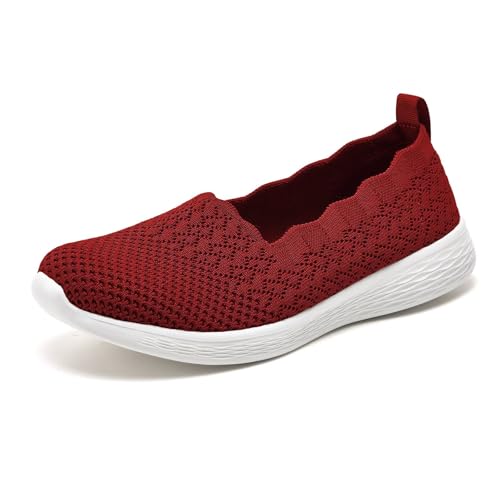 Puxowe Damen Slip On Sneaker Leichte Atmungsaktiv Sportschuhe Turnschuhe Bequem Freizeitschuhe Walking Schuhe Outdoor Fitness