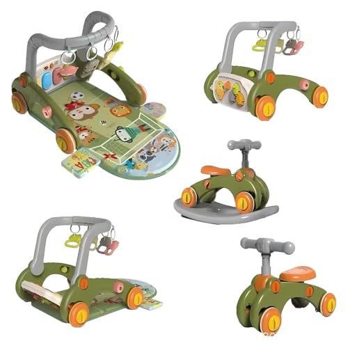 Aoyhomeこの7 in 1ベビージムは、プレイフレーム、歩行器、ベビーカー、ピアノが一体となったものです。折りたたんで簡単に遊べ、ボールを蹴ることで感覚発達を促すことができます。知育ブロックやおもちゃも付属し、収納も簡単で、洗えるので、お風呂やお昼寝、