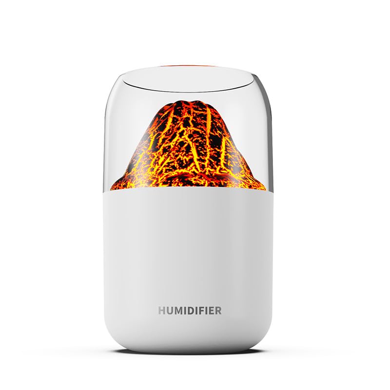 Ultrasonic Humidifier with Colorful LED Atmospheric Lights, Essential Oil Diffuser 300ML, Aroma Diffuser Volcano Humidifier, Air Freshener, Aromatherapy Diffuser with Automatic Shut-Off