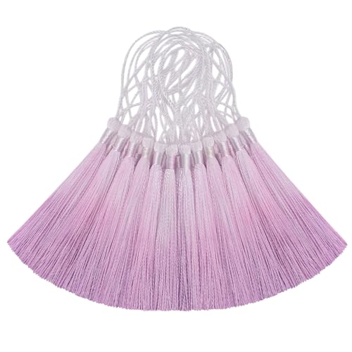 50 mini borlas de seda para manualidades, marcapáginas, lindas joyas, cuentas de resina, aretes de niña, llavero, graduación, llave pequeña, costura de tela de cinta larga, decoración del hogar