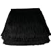 Heartwish268 Fringe Trim Lace Polyerter Fibre Tassel 6inch(″) Wide 10 Yards Long for Clothes Accessories and Latin Wedding Dress and DIY Lamp Shade Decoration Black White Red (Black)