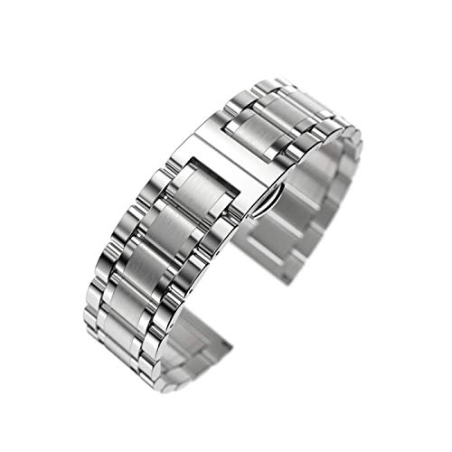 NNJJGS Stainless Steel Watch Bracelets Light Replacement Watch Band Polished Strap for Men Women's Watch Width Optional,Silver-13mm