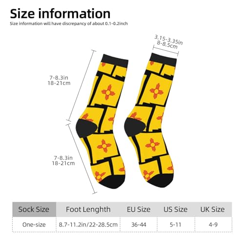 New Mexico Terrain Map Socks For Men Women Gift Sport Crew Socks Funny Wicking Socks3