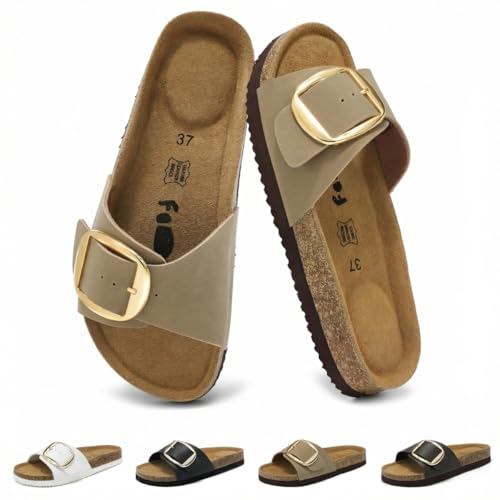 Merdoo Damen Pantoletten Leder Sandalen Mädchen Clogs mit...
