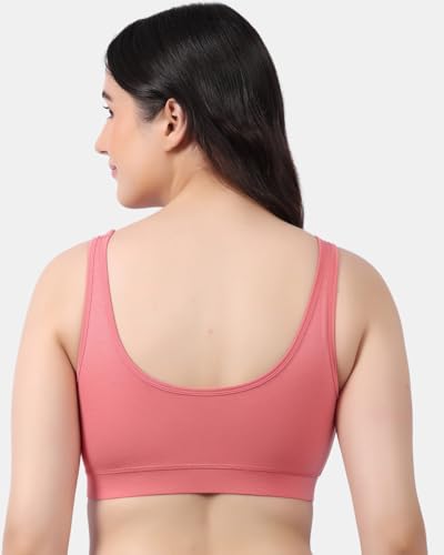 Image of Lavos Bamboo Cotton Comfort Sleeping Bra for Women, Slip On Bras to Wear at Home, Non-Padded & Non-Wired Sports Bras, Full /High Coverage, Soft Comfortable & Breathable Broad Strap Bra
