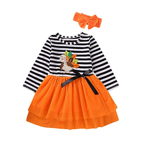 1-5Y Kids Baby Girls Thanksgiving Day Cartoon Striped Tulle Dress Tutu Midi Skirt+Headband 2Pcs Set (Orange, Age:2-3 Years) 1-5Y Kids Baby Girls Thanksgiving Day Cartoon Striped Tulle Dress Tutu Midi Skirt+Headband 2Pcs Set (Orange, Age:2-3 Years)