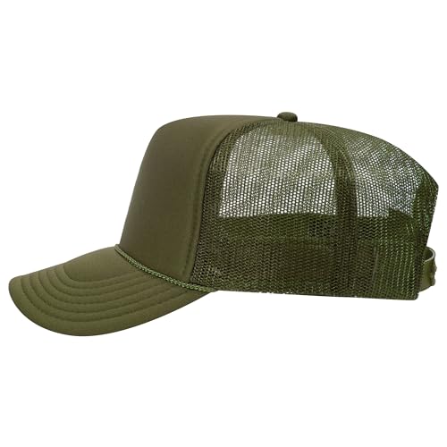 Image of OTTO Polyester Foam Front 5 Panel High Crown Mesh Back Trucker Hats in 97, Bulk, Wholesale