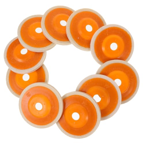 HOLIDYOYO Wool Felt Polishing Wheel Discs 10 Pack 4 Inches for Angle Grinder White/Yellow