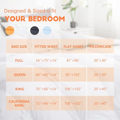 California King Sheet Set 4 Pieces Soft Cooling Breathable Orange - image 3