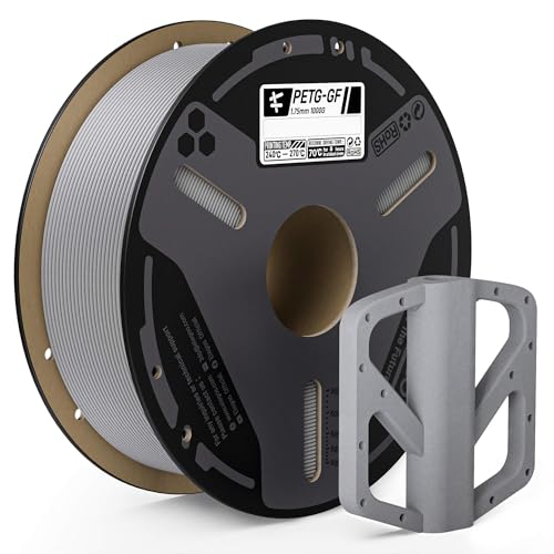 Image of ELEGOO Glass Fiber PETG Filament 1.75mm Gray 1KG, PETG-GF 3D Printing Filament High Stiffness, Electrical Insulation and Weather Resistant 1KG(2.2lbs) Spool Fits for Most FDM 3D Printers