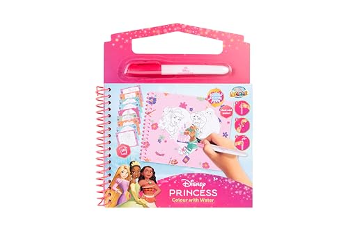 Disney Princess Libro de Colorear con Agua Reutilizable para Niños, Colores con Agua, Diversión Limpia sin Manchas, Imagen Mágica para Colorear con Pincel para Tanque de Agua