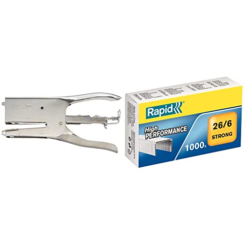 Agrafeuse 26/6 et 26/8 Rapid K1 chrome outil de bureau métal 50 feuilles