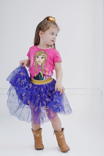 Image of Disney Princess Girls' T-Shirt and Tutu Skirt Set with Scrunchie Toddler to Big Kid