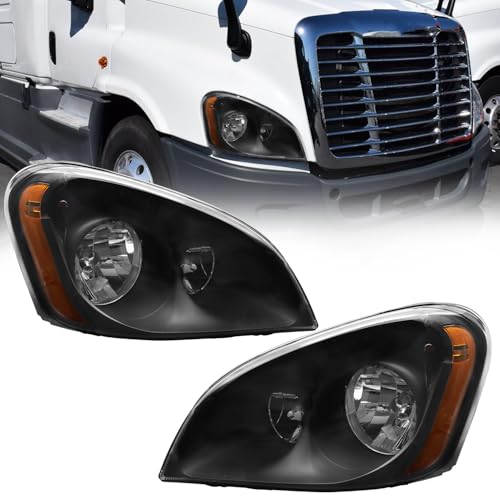 aostirmotor Headlights Assembly Fit for 2008-2016 Freightliner Cascadia, Black Housing Halogen Headlamp pair (Driver and Passenge Side) by aostirmotor - Used condition - US$132.11