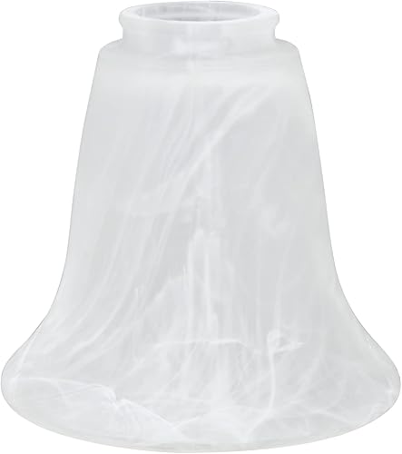 Miniatura 2 de Aspen Creative 23029-4A Pantalla de cristal de alabastro con forma de campana de repuesto de estilo transicional de 2-1/8 pulgadas, 5-1/8 pulgadas