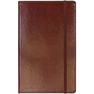 C.R. Gibson MJ5-4792 Brown Bonded Leather Notebook with 240 Ruled Pages, 5″ W x 8.25″ H