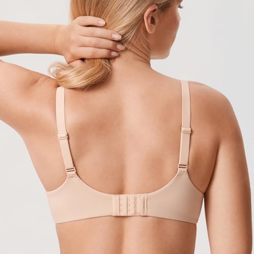 DELIMIRA Women's Inbarely Plus Plunge Bra Underwire Full Coverage Plus Size Unlined Bras2