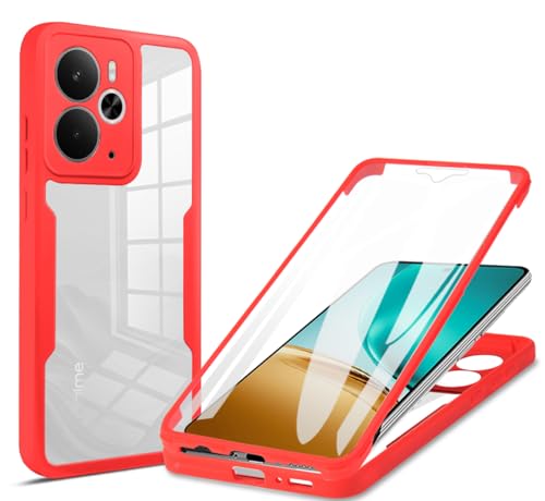 COMAKU Etui na Oppo Reno 14 Pro 5G, pełna obudowa z wbudowaną osłoną ekranu, wytrzymała ochrona, odporne na wstrząsy, smukłe etui do Oppo Reno 14 Pro 5G, czerwone