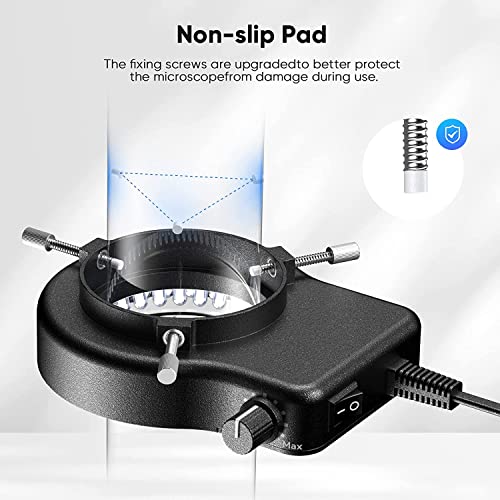 Microscope Led Ring Light Illuminator,Tomlov Lt01 Adjustable Microscope Light Source 56 Led For Lab Stereo Microscope Monocular Binocular Trinocular Digital Microscope #TOP6