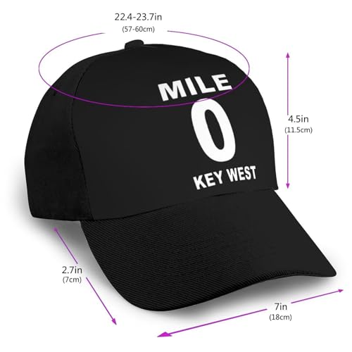 Mile 0 Key West Bonnets Curved Brim Mesh Baseball Cap Casual Sun Hat Unisex2