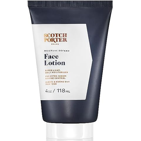 Scotch Porter Moisture Defend Face Lotion for Men | Controls Shine, Sooths & Evens Out Skin Tone | Free of Parabens, Sulfates & Silicones | Vegan | 4oz Bottle Cover