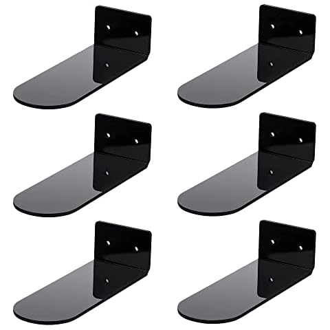 Zeeda 6 Pack Floating Shoe Shelves,Black Acrylic Shoe Display Shelves,for Display Shoe&Sneaker Cover