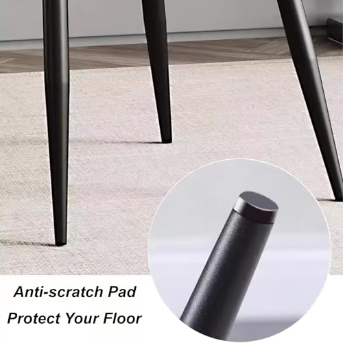 Chaises salle manger lot de 2 en cuir avec pieds acier au carbone - 7