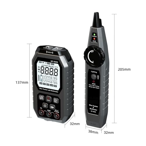 Probador de cable de red NF 8509 con multímetro digital y prueba POE NCV 5