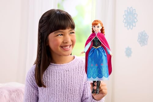 ​Mattel Disney Frozen Anna Fashion Doll in Sparkling Removable Dress | Removable Cape & Boots, Braided Hair, Posable & Collectible, Signature Look Inspired by Disney Frozen - image 2