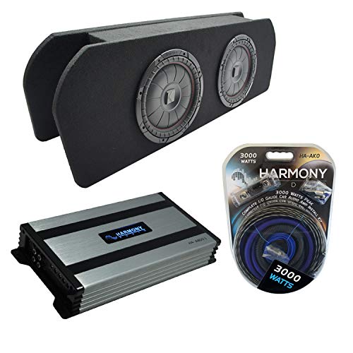 Harmony Audio Kicker Bundle Compatible with 2015-2023 Ford Mustang Coupe CVT10 CompVT Dual 10
