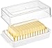 RENSIYA Beurrier en Plastique avec Couvercle, boîte à Beurre sans BPA avec Une Forme découpée, Facile à Couper et à Ranger, Porte-Beurre au congélateur pour Le Stockage du Fromage au Beurre