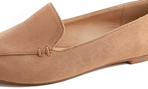 Image of FEVERSOLE Women's Loafer Flat Pointed Fashion Slip On Comfort Driving Office Shoes