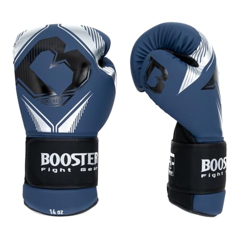 Guantes de boxeo de alta gama Booster Bangkok Serie 4 Azul y Plata 14 oz