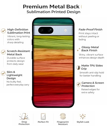 Image of Colorful Thread Design Premium 2D Printed Metal Back Case Cover for Google Pixel 7A 5G