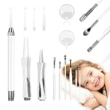 15 Pack Ear Wax Removal Tool Kit with Light - LED Ear Cleaning Kit, Ear Wax Removal for Kids and Adults, Ear Cleaning Tool, Ear Picker Spoon & Ear Tweezers & Spiral Spring Ear Spoon White