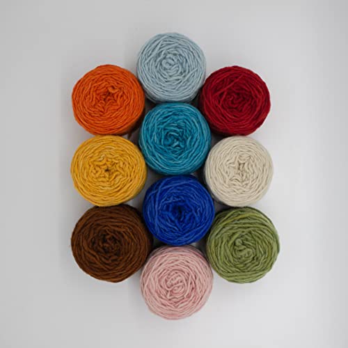 Yarn Of Patagonian Sheep Wool, Blue Yarn, Knitting Yarn,1 Strand, Manually Dyed, 3,52 Oz 100% Sheep Wool, 109 Yards | Perfect For Crochet Hook, Knitting Needle (11-17). Cross Stitch Thick Mat #TOP7