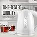 OVENTE Electric Kettle, Hot Water, Heater 1.7 Liter - BPA Free Fast Boiling Cordless Water Warmer - Auto Shut Off Instant Water Boiler for Coffee & Tea Pot - White KP72W