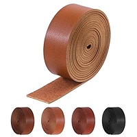 Glarks 1 Pièce 25mm De Large 2m De Long Bracelet En Simili Cuir, Bandes Plates En Cuir Souple Noir, Idéal Pour Les Projets D'art Et D'artisanat De Bricolage, Cordon De Traction, Sangle