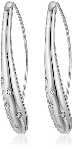 Anne Klein Women's Pierced Earrings Sprinkle Station Threader, Silver