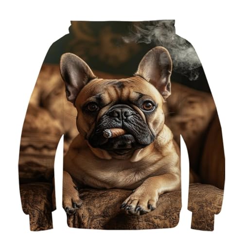 Sweat à capuche imprimé 3D pour ado pull chaud et isolant 12-14 ans - 3