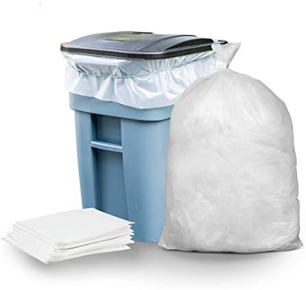 Plasticplace 65 Gallon Trash Bags │ 2.7 Mil │ Clear Heavy Duty Garbage Can Liners │ 50” x 48” (25 Count)