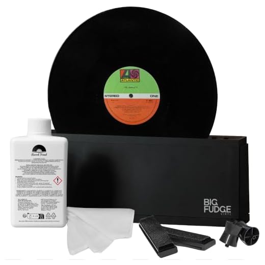 Big Fudge Vinyl Record Cleaning Kit for Vinyl Records - Includes Cleaning Machine & Vinyl Record Cleaning Care Solution - Microfiber Cloth & Rack for Record Player Accessories