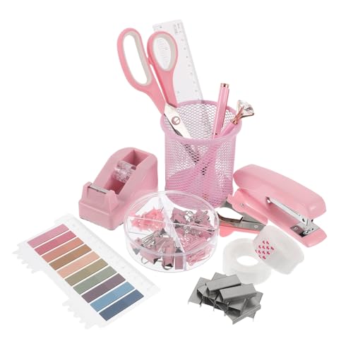 Ensemble accessoires de bureau design transparent et métal élégant