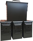 MIL SPEC PA19 Tall 50 Cal Ammo Can (4) UN Stenciled - Water Resistance Ammo Organizer for 5.56 Ammo, Tools & Storage Surplus w/Powder Coated Polish Paint