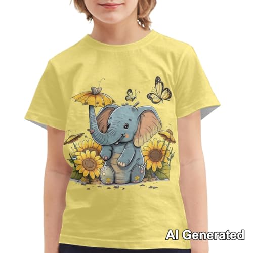 Image of Xhuibop Kids Tshirts Girls Boys 3-16 Years Summer Clothes for Teens Loose Fitting Tops