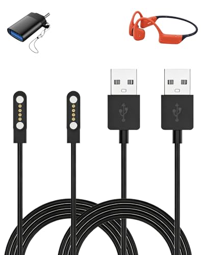 Cable de carga para auriculares de natación Hostena H30 con adaptador tipo C negro paquete de 2