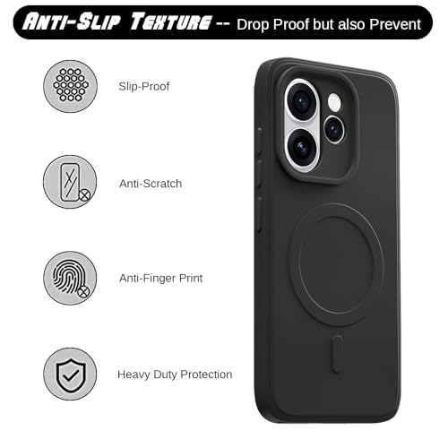 Image of Back Cover MagFit Ring Design (Non-Magnetic) | Shockproof Case | Anti-Slip Grip | Raised Camera Edges | Slim Protective Case for Oppo Reno15 Pro 5G / 15 Pro Mini 5G (Matte Black)